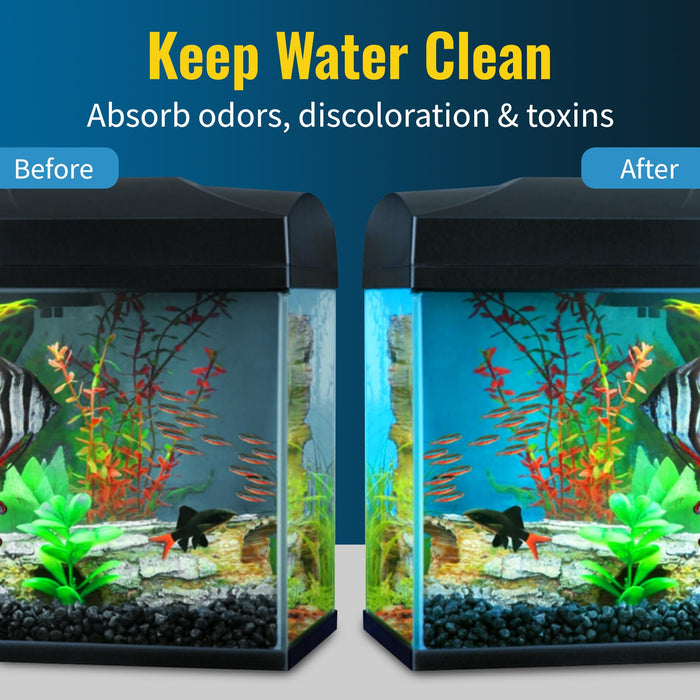 CFS – Pack of 1, Cut to Fit Carbon Infused Filter Pad Media for Clean & Clear Fish Tank and Ponds – Fresh & Filtered Water for Aquariums – Charcoal Filter Pads – Black – 10.5" x 72"