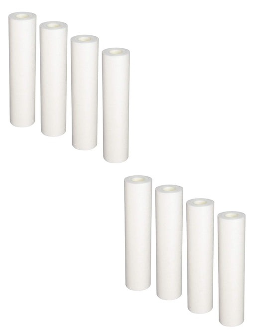 8-Pack Replacement Watts 500221 Polypropylene Sediment Filter - Universal 10-inch 5-Micron Cartridge for WATTS FULL FLOW 500221 WHOLE HOUSE FILTER