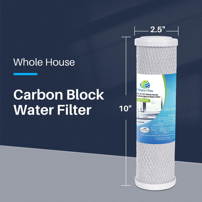 CFS – 5 Micron Mini Full House Replacement Water Filter Cartridges Compatible with RCFS120 Models – Remove Bad Taste & Odor – Whole House Replacement Water Filter Cartridge, 4 Pack, White