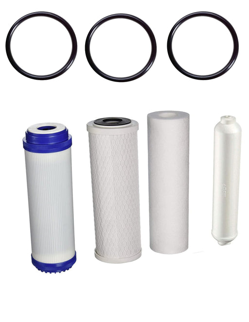 CFS 6 Stage RO Water Filter Set – 4 Pack with 3 O-Rings – 2.5" x 10" – Fits HX-RO Models
