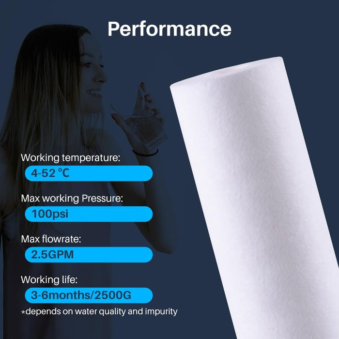 CFS – 4 Pack Whole House Sediment Water Filter Cartridges Compatible with American Plumber WPD-110 Models – Reduce Bad Taste and Odor – Whole House Replacement Filter Cartridge – 5 Micron