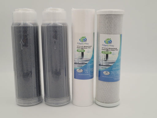 Filters4you 4-Pack RO/DI Filter Set – Sediment, Carbon Block & Color-Indicating DI – Fits FS-MAK-CB