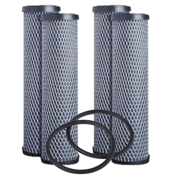 Filters4you Carbon Block Filters – 4 Pack – 10" x 2.5" – Fits GE FXWTC, GXWH04F, GXWH20S
