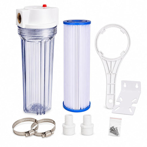 CFS Cold Plunge Filter System – 10" Housing, Pleated Filter & Wrench – 3/4" NPT