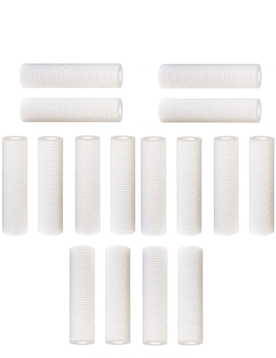 16 pcs Compatible with Aqua Pure AP110 CFS110 Water Filter Sediment Grooved NSF