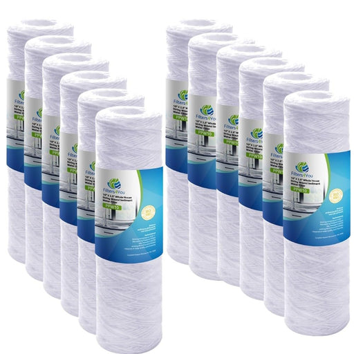 CFS – 12 Pack Polypropylene Cord-Wound Sediment Water Filter Cartridges Compatible with CW-F Models – Removes Bad Taste & Odor – Whole House Replacement Filter Cartridge – 10 Micron