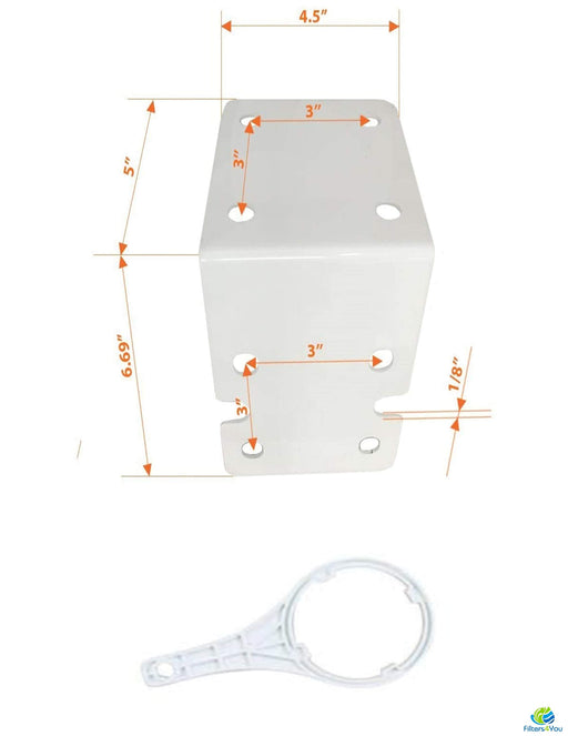 Whole House Mounting Bracket and Wrench for 10" and 20" 10"x5" or 20"x5" Water Filter Housing Compatible