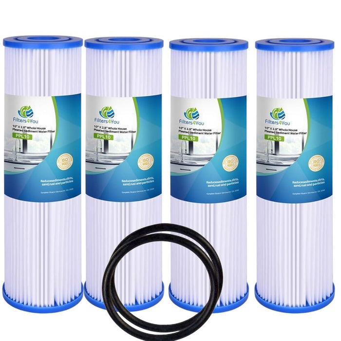Filters4you Pleated Sediment Filters – 10" x 2.5" – Fits GE FXWPC
