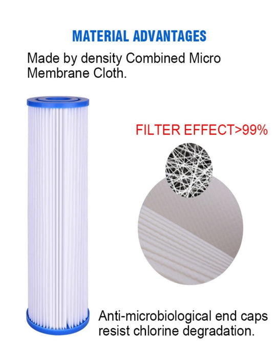 Hydro-Logic Pleated/Cleanable Sediment Filter - Reduce Silt Rust, Dirt, Sediment