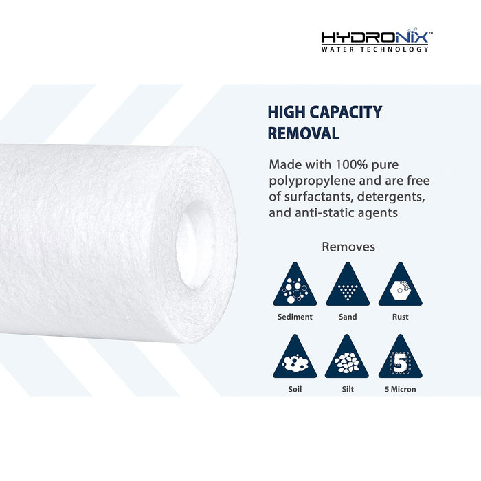 Hydronix SDC-25-1005 Sediment Water Filter Cartridge – 1 Pack – 5 Micron – 2.5" x 10"