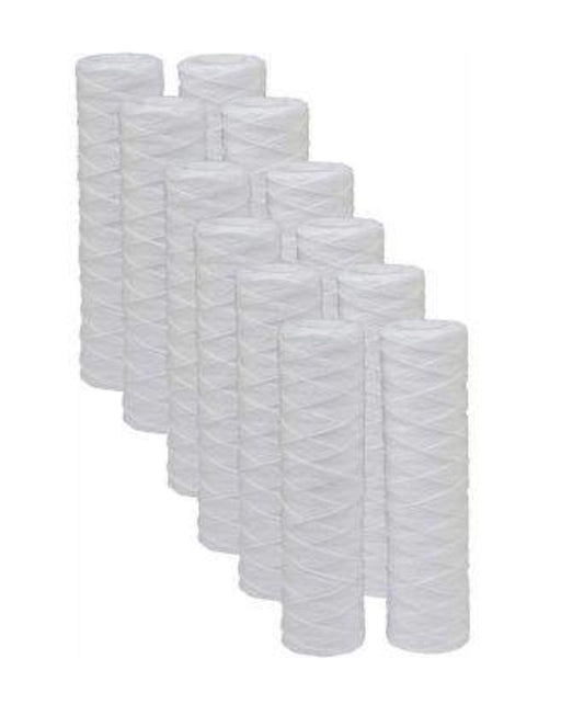 CFS – 12 Pack String Wound Sediment Water Filter Cartridges Compatible with SWC-25-1020 Models – Remove Bad Taste and Odor – Whole House Replacement Filter Cartridge – 20 Micron – 10" x 2.5"