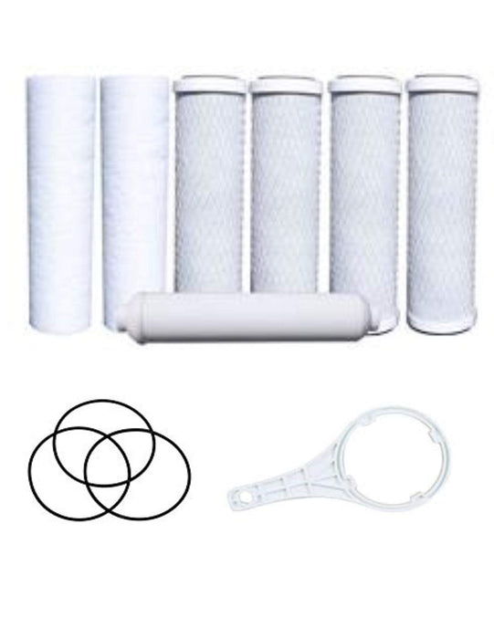 CFS – Replacement Water Filter Kit Includes Carbon Block, PP Sediment, Inline Filter Cartridges, O-Ring & Wrench Compatible with Watts Reverse Osmosis Systems Models – Removes Bad Taste & Odor