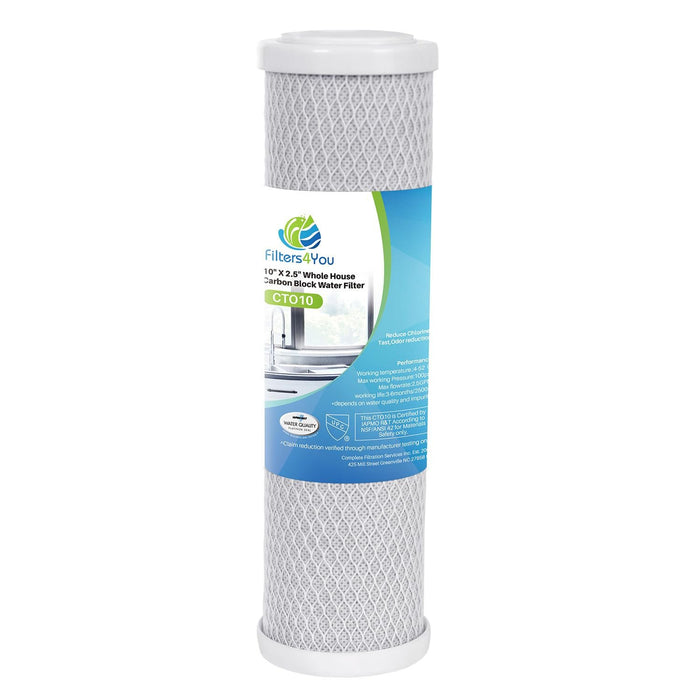 CFS – 10” Activated Carbon Water Filter Cartridge Compatible with Watts 202000 Models – Remove Bad Taste and Odor – Whole House Replacement Filter Cartridge – 5 Micron