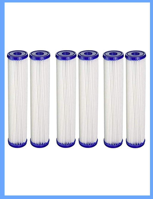 CFS – 6 Pack Universal Standard Capacity Pleated Water Filter Cartridges Compatible with 3WH-STDPL-F02 Models – Remove Bad Taste & Odor – Whole House Replacement Filter Cartridge – 30 Micron
