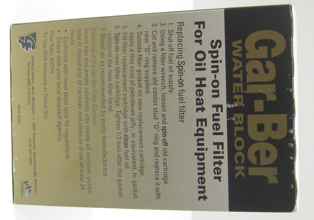 General Filters 2630 Water Separator Replacement Cartridge – Fits R2000