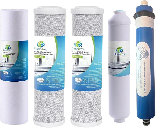CFS 5 Stage RO Replacement Filter Kit – 5 Pieces – 50 GPD – Fits Standard 10" Systems