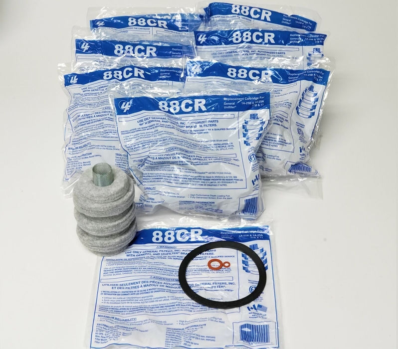 88CR-8 PACK Unifilter Wool Fuel Oil Filter for 1A-25A 77 XF-25 8055 F-300 A-77