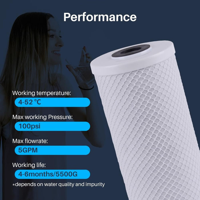 CFS – Large Capacity Granulated Activated Carbon Whole House Water Filter, Sump Style Water Filter Cartridge Compatible with 4WH-HDGAC-F01 Models – Reduces Sediment, Chlorine Taste & Odor