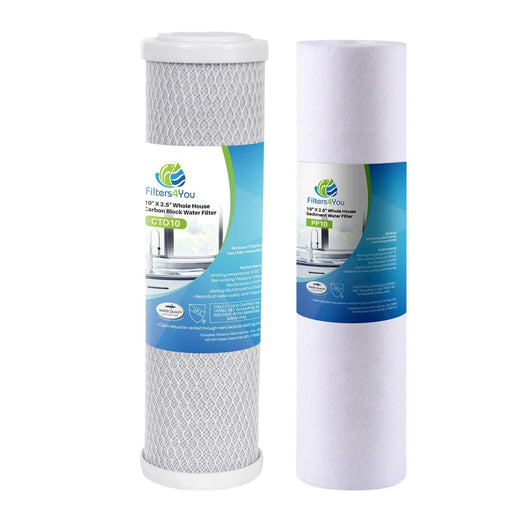 CFS – Replacement Water Filter Kit Includes Sediment & Carbon Cartridge Compatible with 10" Reverse Osmosis and Under Sink Systems Models – Removes Bad Taste & Odor – 1 Micron