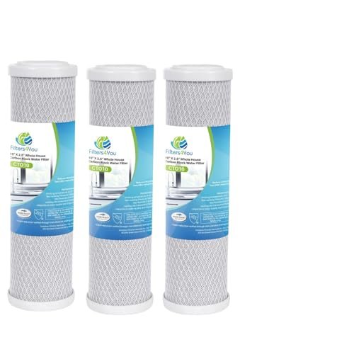 CFS – 3 Pack Carbon Block Water Filter Cartridge Compatible with WHKF-DB1 Models – Removes Bad Taste and Odor – Under Sink Replacement Filter Cartridge – 0.5 Micron – 2.5" x 9.75"