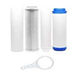 Compatible to HX-RO-4PK 6 Stage 4pc Reverse Osmosis RO Water Filter Cartridges, Pre & Post Replacement Set SED UDF CTO GAC - 2.5" x 10", White