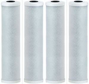 CFS – 4 Pack Activated Carbon Sediment Water Filters Cartridge Compatible with Premium Countertop Ecosoft – Remove Bad Taste & Odor – Replacement Cartridge 2.5" x 10" Water Filtration System, 5-Micron