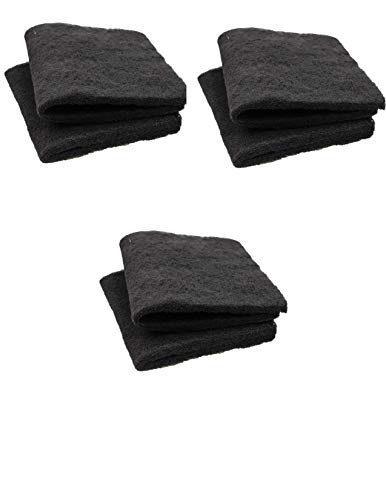 CFS – Pack of 6, Premium Cut-to-Fit Activated Carbon Pad for Air Filter – Carbon Filter Aquarium Filter Media Pond Canister – Removed odor & VOC's – 18” x 10” – Black