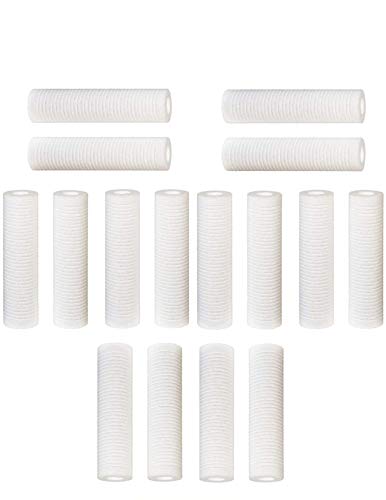 16 pcs Compatible with Aqua Pure AP110 CFS110 Water Filter Sediment Grooved NSF