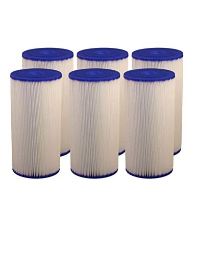 CFS – 6 Pack Water Filters Cartridge Compatible with GE FXHSC, R50-BBSA, R50-BB – Removes Bad Taste and Odor – Whole House Replacement 10" x 4.5"Inch Water Filtration System, White