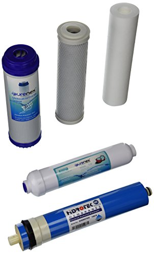 Purenex 1C-1GAC-1S-1I-1M100 Reverse Osmosis RO Filter Replacement Set with 100 G