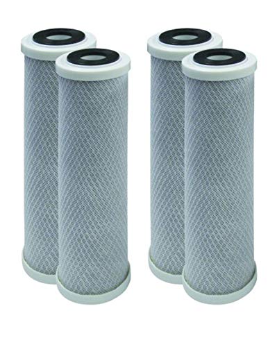 CFS – 4 Pack Activated Carbon Block Sediment Water Filters Cartridge Compatible with Carbon Block Filter Cartridge – Remove Bad Taste & Odor – Whole House Replacement Cartridge 10" x 2.5" Filtration System, 1-Micron
