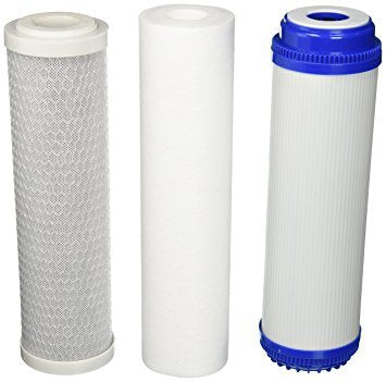 CFS – 3 Pack Universal Replacement 5-micron Cartridge – Includes Coconut Shell Carbon Block Filter, PP Sediment Filter & Granular activated carbon Filter – Remove Bad Taste & Odor - 10 inch, White