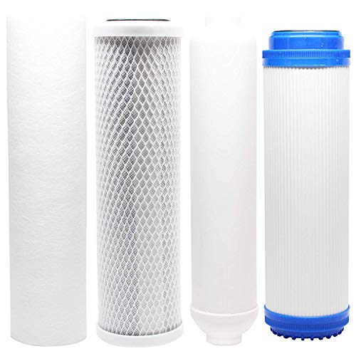 CFS – 4 Pack Water Filters Cartridge Kit Compatible with PT - 4.0-5 Model RO System– Removes Bad Taste and Odor – Whole House Replacement Cartridge 10 inches Water Filtration System