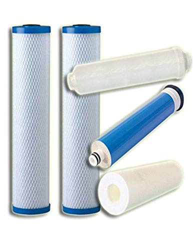 CFS –5 Pack Water Filters Cartridge and Membrane Kit Compatible with RO5-35 Model – Sediment Water Filter Replacement Cartridge – Whole House Replacement Cartridge 10” Water Filtration System