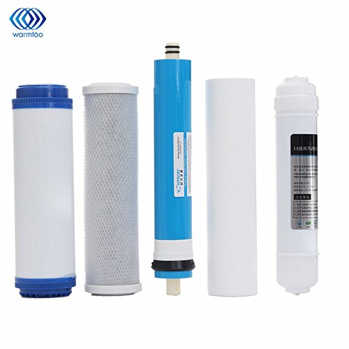 CFS Complete Filtration Services EST.2006 Universal 5 Stage Reverse Osmosis Replacement Filter Set with 75 GPD Membrane, Purpro ro105uv