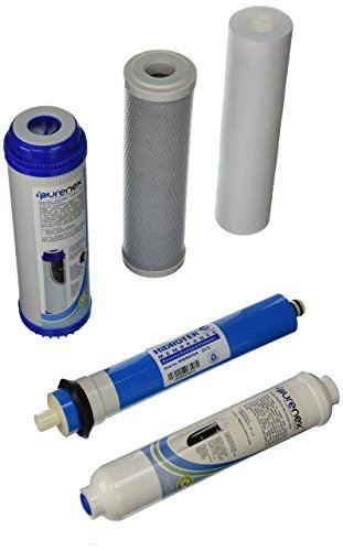 Purenex 1C-1GAC-1S-1I-1M50 Reverse Osmosis RO Filter Replacement Set with 50 GPD