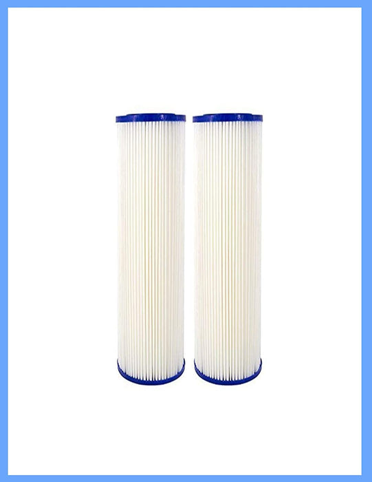 CFS – 2 Pack Pleated Water Filters Cartridge 0.35 Sub-micron Post-Filter– Removes Bad Taste and Odor – Whole House Replacement Sediment Water Filter Cartridge, Water Filtration System – White