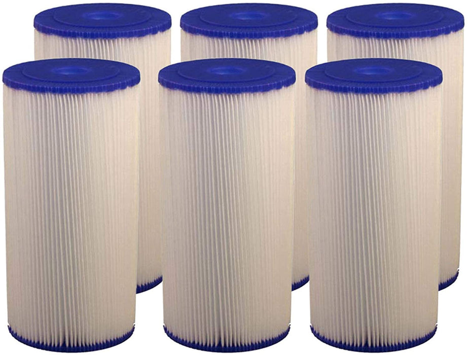 Compatible for FXHSC GE FXHSC, R50-BBSA, R50-BB, WFHDC3001, And American Plumber W50PEHD, W50PEHDA Whole House 10" x 4.5" Sediment Filter - 6PACK
