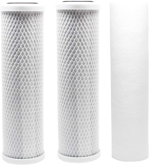 Replacement Filter Kit Compatible with Krystal Pure KR10 RO System - Includes Carbon Block Filters & Polypropylene Sediment Filter