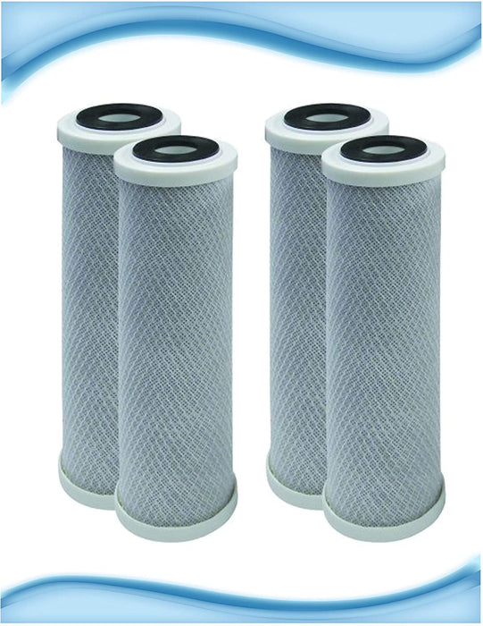 Compatible for CBC-10 0.5 Micron 10 x 2.5 Omnifilter CB3, GE FXUVC FXULC, CBC-10 Comparable Radial Flow Carbon Replacement Water Filters 4 PACK