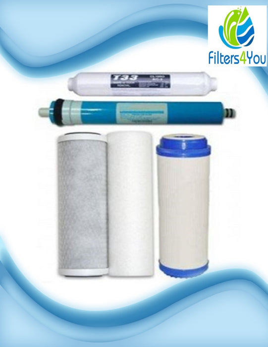 5 Stage Reverse Osmosis 75GPD Replacement Water Filter Set fit Purenex RO