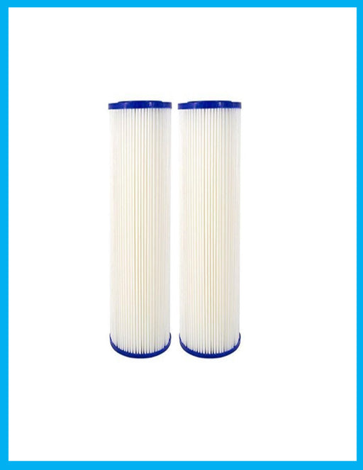 Whole House Sediment Pleated Water Filter, Washable Reusable, 2.5" x 10" 2 Pack