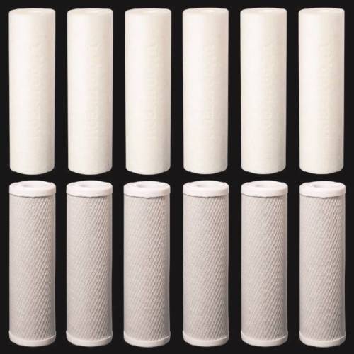12 PACK Reverse Osmosis Replacement Filters 2.5"x10" Sediment & CTO Carbon Block