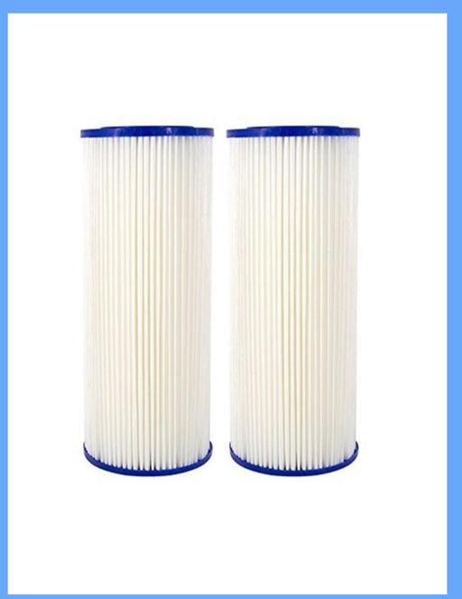 Sediment Pleated Water Filter City or Well Water, Washable 4.5" x 10" 2 Pack