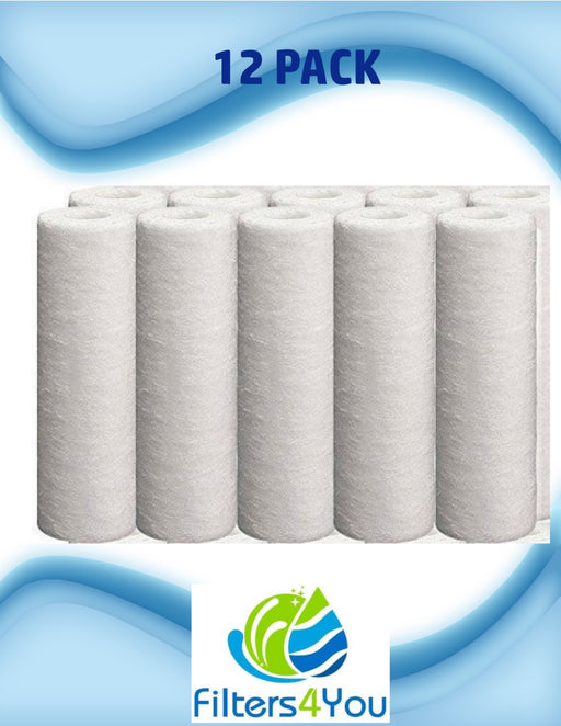 12 Pack Sediment Filter Cartridge Compatible with P5-D Level 4 Models – Whole House Replacement 9 7/8" x 2 1/2" Water Filtration System, 5 Micron